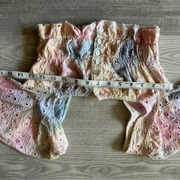 Urban Outfitters Tie Dye Puff Sleeve Crop Top XS - Picture 10 of 12